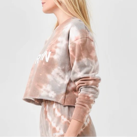 SPRWMN Cropped Logo Sweatshirt in Desert Dusk - Picture 4 of 4